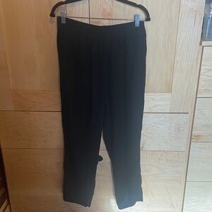 Old Navy Black Straight Leg Linen Summer Pants - Size Medium